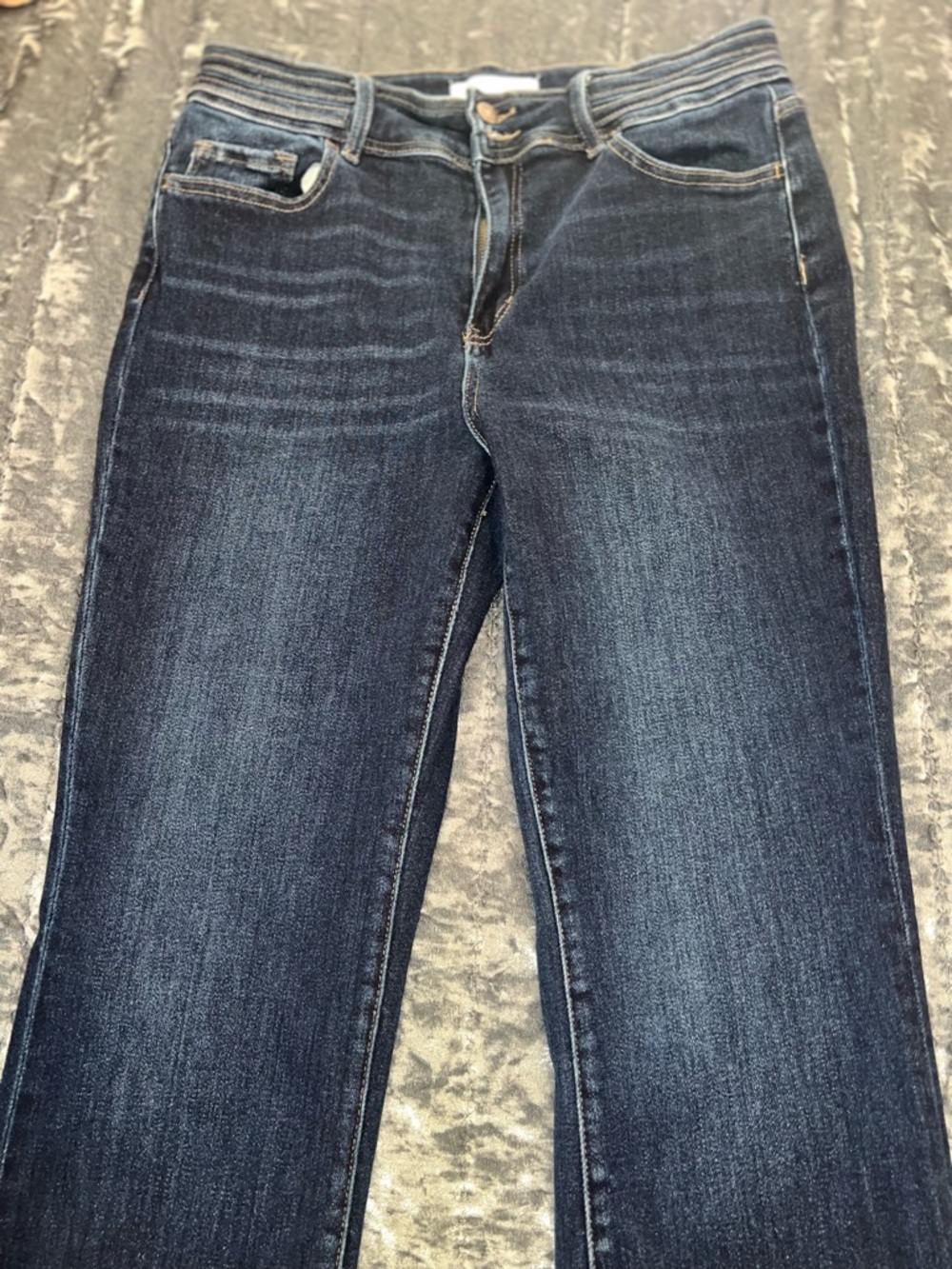 Women’s Dark Blue Boot Cut Jeans - Classic Flare - Picture 3 of 7